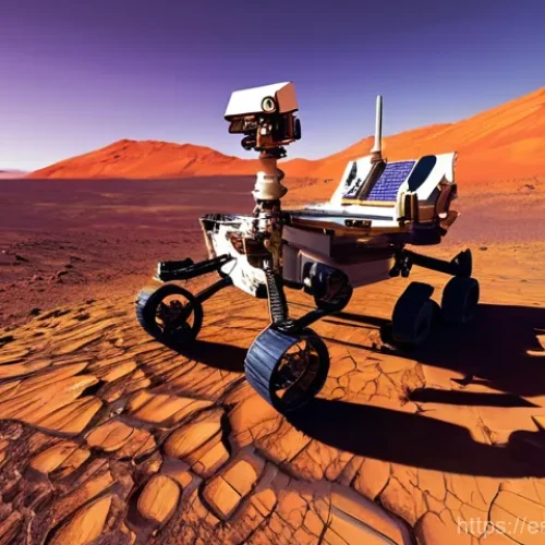 화성 탐사 로버의 전력 관리 기술 - **Prompt:** "A highly detailed, realistic image of a solar-powered Mars rover, reminiscent of Spirit...