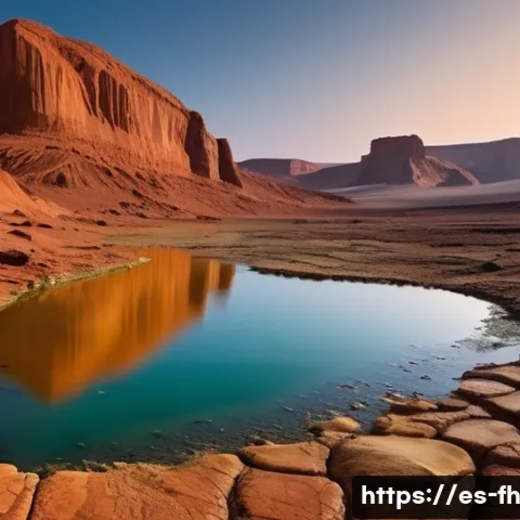 화성 탐사 데이터의 활용 사례 - **Prompt 1: Echoes of a Wet Past**
    "A majestic, wide-angle panoramic view of an ancient Martian ...