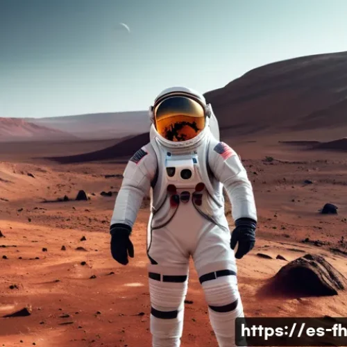 화성 탐사 임무의 위험 요소 분석 - A detailed scene showing astronauts on Mars wearing advanced protective space suits equipped with ra...