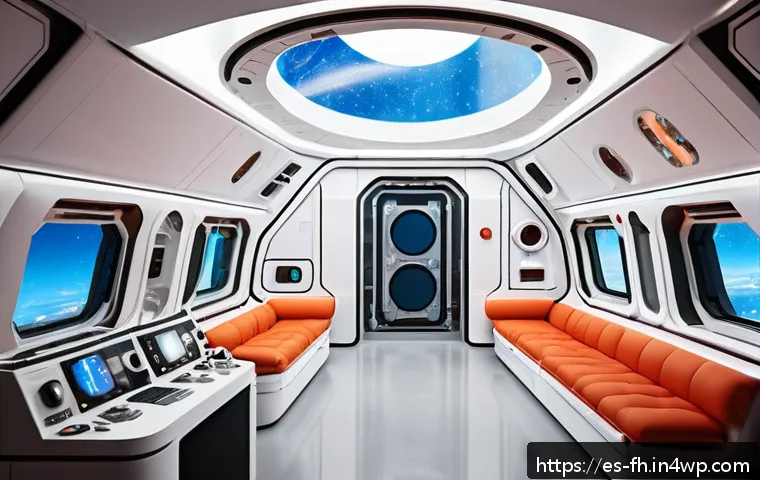 화성 탐사에서의 인류 거주 가능성 - A futuristic Mars habitat interior showcasing advanced life support systems: a spacious, modular liv...